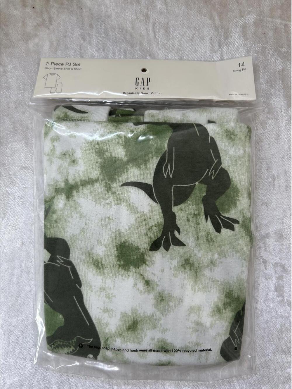 SZ 14yrs 🌱ORGANIC🌱 Gap Kids  | Green  Dino PJ Set - +Loving Kindness Everyday - Picture 2 of 9